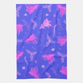 Weihnachtsbaum Lila und rosa Teetuch Geschirrtuch (Vertikal)