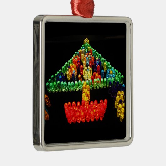 Weihnachtsbaum Lite Brite Silbernes Ornament (Rechts)