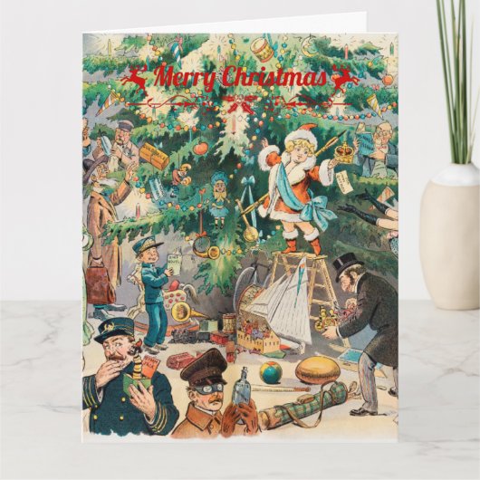 Weihnachtsbaum Lithographisch Karte (Vorderseite)