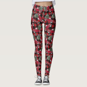 Weihnachtsbaum-LKW-Muster-Leggings Leggings