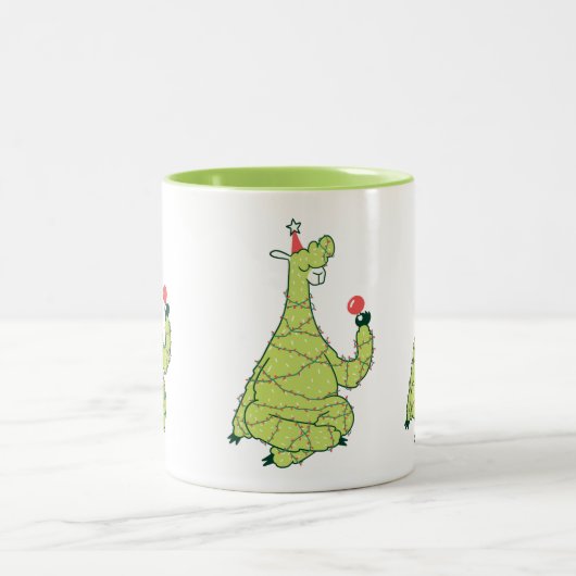 Weihnachtsbaum Llama Zweifarbige Tasse (Mittel)