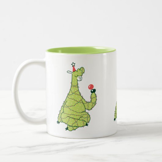 Weihnachtsbaum Llama Zweifarbige Tasse (Links)