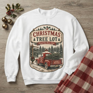Weihnachtsbaum-Los Vintage-Roter LKW Sweatshirt