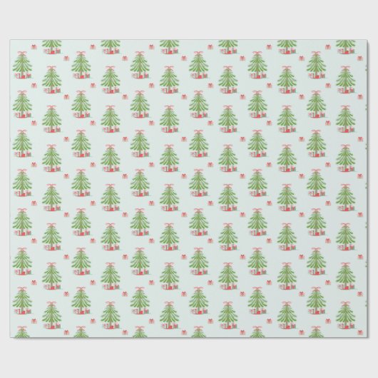 Weihnachtsbaum (Lt. Blau) Faltpapier Geschenkpapier (Flach)