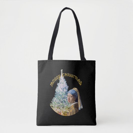 Weihnachtsbaum, Mädchen mit Perlenohrring Tasche (Vorderseite)