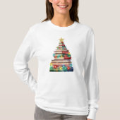 Weihnachtsbaum Made of Books Teachers Book Lovers T-Shirt (Vorderseite)