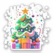 Weihnachtsbaum-Magie Aufkleber (Vorderseite)
