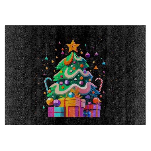 Weihnachtsbaum-Magie Schneidebrett (Vorderseite)