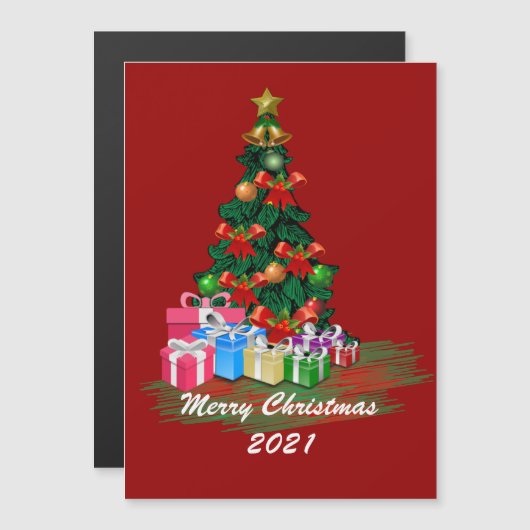 Weihnachtsbaum Magnetkarte (Vorne/Hinten)