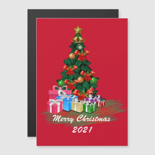 Weihnachtsbaum Magnetkarte (Vorne/Hinten)