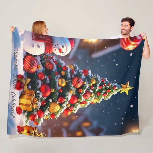 "Weihnachtsbaum-Majestät" Fleecedecke (Beispiel)