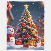 "Weihnachtsbaum-Majestät" Fleecedecke (Vorderseite)