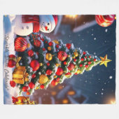 "Weihnachtsbaum-Majestät" Fleecedecke (Vorderseite (Horizontal))