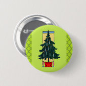 Weihnachtsbaum-Malerei Button (Vorne & Hinten)