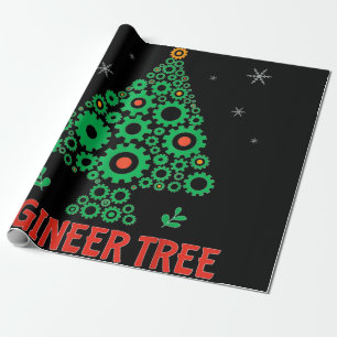 Weihnachtsbaum-Maschinenbau Geschenkpapier