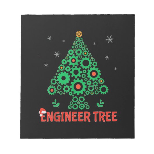 Weihnachtsbaum-Maschinenbau Notizblock (Vorderseite)
