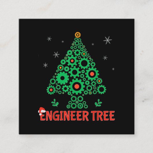 Weihnachtsbaum-Maschinenbau Quadratische Visitenkarte (Vorderseite)
