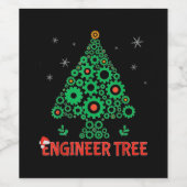 Weihnachtsbaum-Maschinenbau Weinetikett (Einzelnes Label)