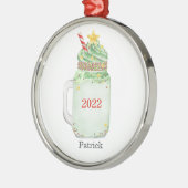 Weihnachtsbaum Mason Jar Green Milkshake Ornament Aus Metall (Links)