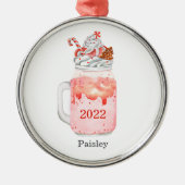 Weihnachtsbaum Mason Jar Peppermint Milkshake Jahr Ornament Aus Metall (Vorne)