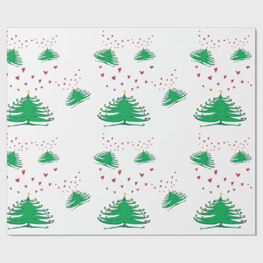 Weihnachtsbaum Matte Wrapping Paper, 30 in x 2 ft Geschenkpapier (Flach)
