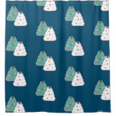 Weihnachtsbaum Mattiertes Cookie hinzufügen Farbe Duschvorhang (Vorderseite)