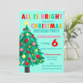 Weihnachtsbaum Meer Grüne Weihnachtsfeier Geburtst Einladung (Stehend Vorderseite)