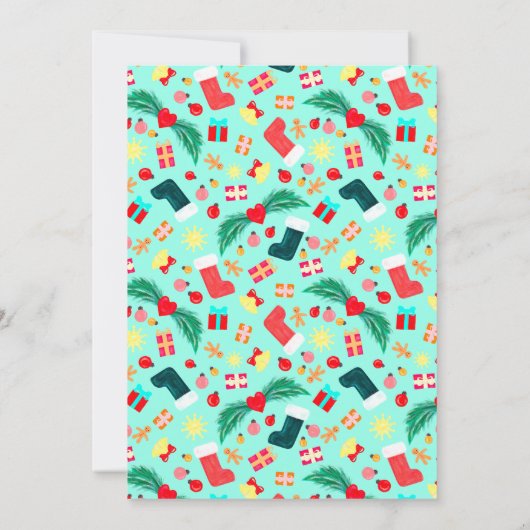 Weihnachtsbaum Meer Grüne Weihnachtsfeier Geburtst Einladung (Rückseite)