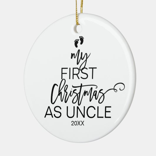 Weihnachtsbaum Mein erstes Weihnachten als Onkel Keramik Ornament (Links)