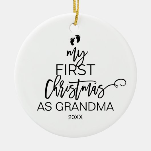 Weihnachtsbaum Meine ersten Weihnachten als Oma Keramik Ornament (Vorne)