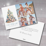 Weihnachtsbaum Mele Kalikimaka Beach Foto Feiertagskarte<br><div class="desc">Weihnachtsbaum Mele Kalikimaka Beach Foto Holiday Card. Feiern Sie die Ferien mit einem küstennahen Ambiente mit dieser Weihnachtskarte, die Platz für drei Fotos bietet, um sie wirklich persönlich zu machen. Ideal für Ozeanliebhaber oder für diejenigen, die in tropischen Destinationen wie Hawaii, Florida oder den Bahamas leben, bietet dieses Design einen...</div>