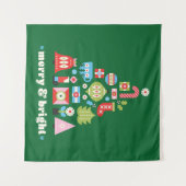Weihnachtsbaum Merry & Bright Green Wandteppich (Vorderseite (Horizontal))