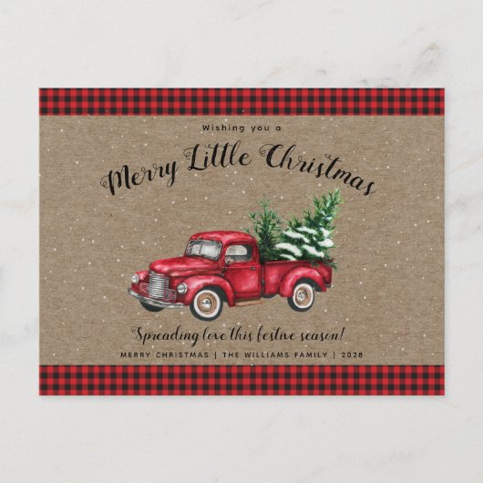 Weihnachtsbaum Merry Little Christmas Postkarte (Vorderseite)