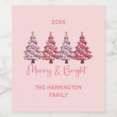 Weihnachtsbaum Merry und Bright Custom Wine Label Weinetikett (Einzelnes Label)