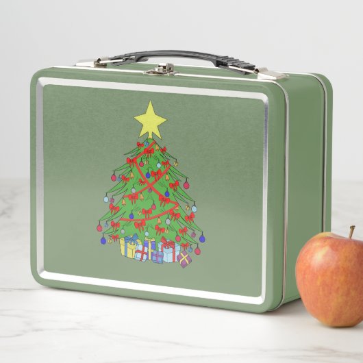 Weihnachtsbaum Metall Brotdose (Beispiel)