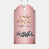 Weihnachtsbaum Metallic Pink Familienurlaub Geschenkanhänger (Vorderseite)