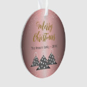 Weihnachtsbaum Metallic Pink Festive Familie Ornament (Vorderseite)