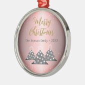Weihnachtsbaum Metallic Pink Festive Familie Ornament Aus Metall (Links)