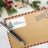 Weihnachtsbaum, Militärflugzeug, Minimalistisch, C Adressaufkleber