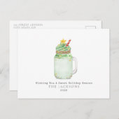 Weihnachtsbaum Milkshake Sweet Feiertagspostkarte (Vorne/Hinten)