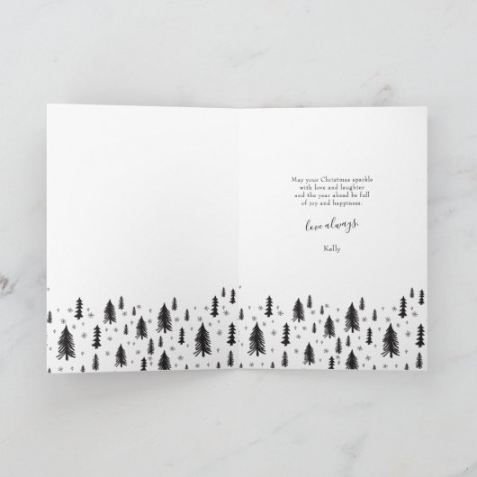 Weihnachtsbaum Minimal Natural Feiertagskarte (Innenseite)