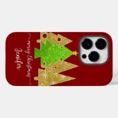 Weihnachtsbaum | MINIMALISTISCH | Gold Glitzer Case-Mate iPhone Hülle (Rückseite (Horizontal))
