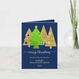 Weihnachtsbaum | MINIMALISTISCH | Gold Glitzer Feiertagskarte