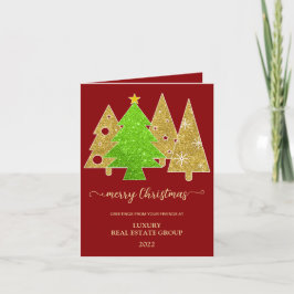 Weihnachtsbaum | MINIMALISTISCH | Gold Glitzer Feiertagskarte