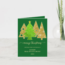 Weihnachtsbaum | MINIMALISTISCH | Gold Glitzer Feiertagskarte