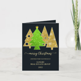 Weihnachtsbaum | MINIMALISTISCH | Gold Glitzer Feiertagskarte