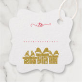 Weihnachtsbaum | MINIMALISTISCH | Gold Glitzer Geschenkanhänger (Rückseite)