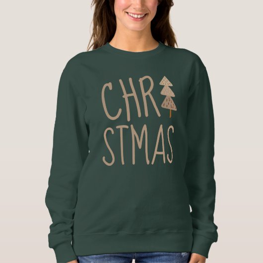 Weihnachtsbaum Minimalistisch skandinavisch Sweatshirt (Vorderseite)