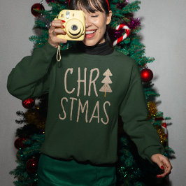 Weihnachtsbaum Minimalistisch skandinavisch Sweatshirt