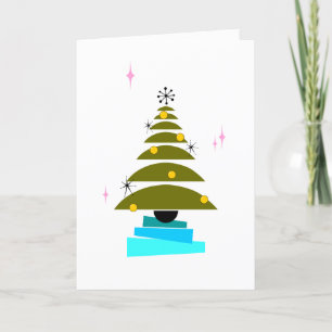 Weihnachtsbaum - Minimalistische Halbkreise Feiertagskarte